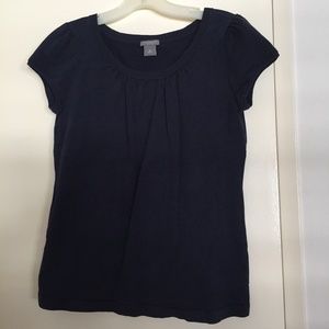 Ann Taylor navy cap sleeved top